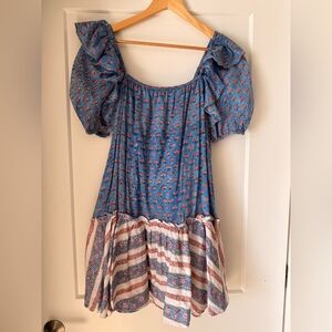 Cleobella Blue and White Mini Dress